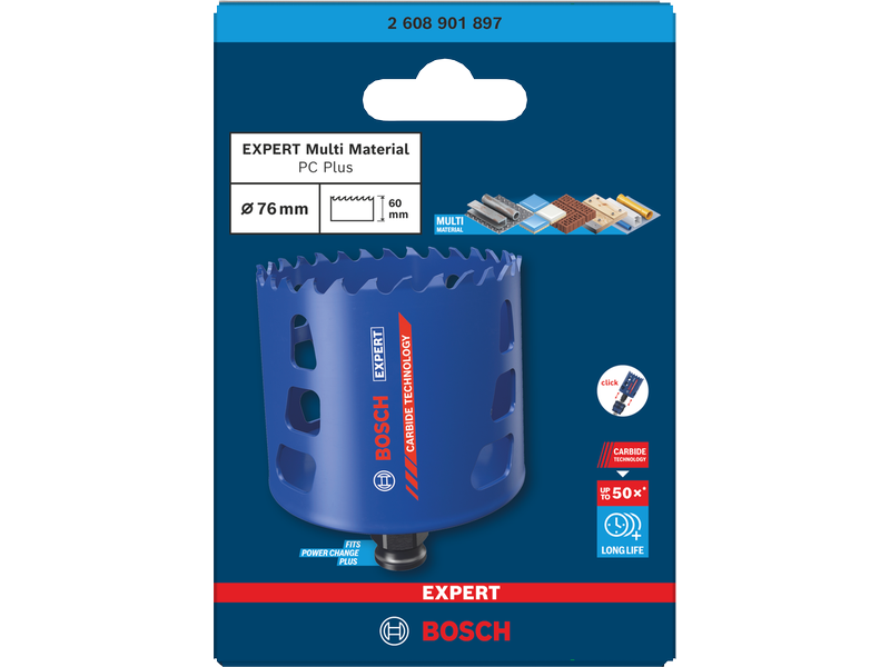 Žaga za izrezovanje lukenj Bosch EXPERT Multi Material Power Change Plus, 2608901897